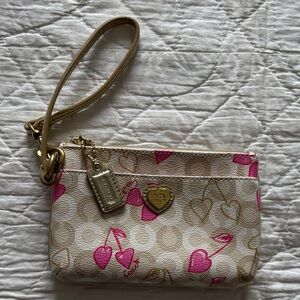 Coach Cherry Hearts Wristlet